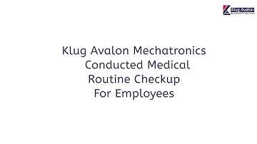 Employee Health Checkup DEC-2020 |  Klug Avalon Mechatronics