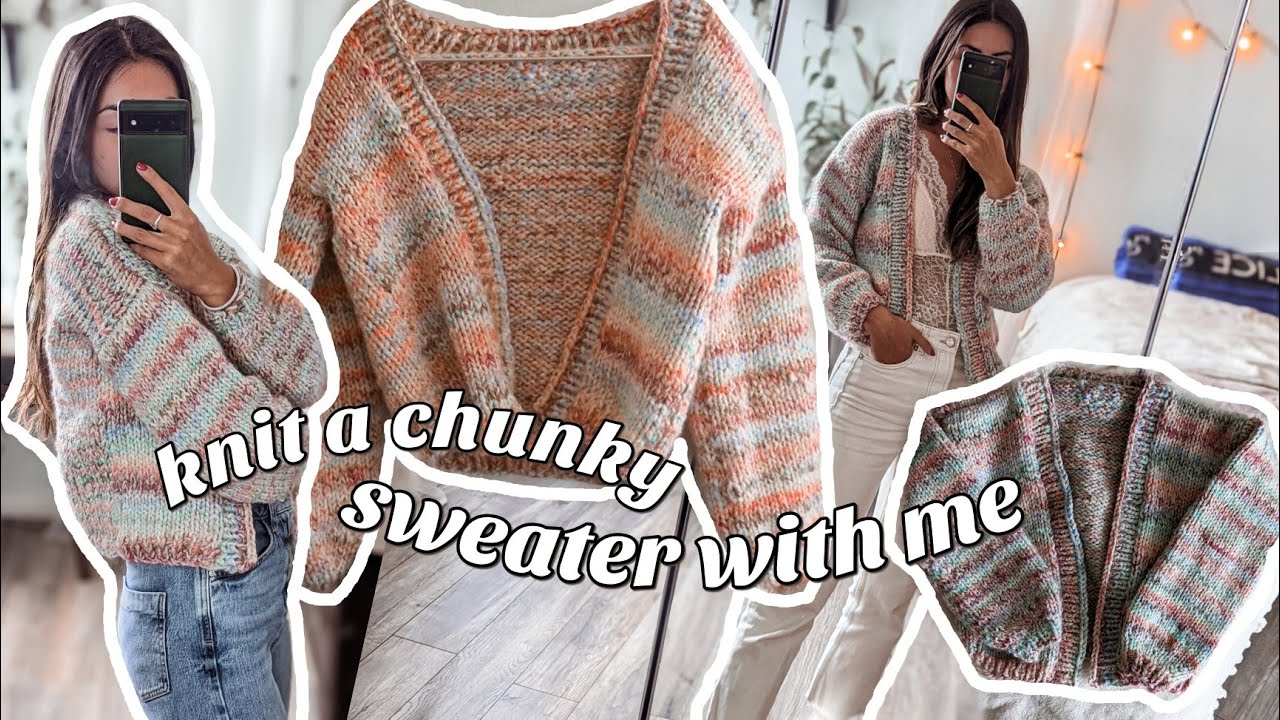 HOW TO KNIT A CHUNKY CARDIGAN | Easy, Beginner Friendly, Step by Step  Tutorial!