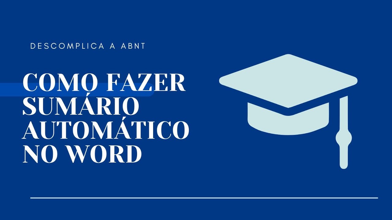 🧾 Como Fazer Sumário Automático no Word Segundo a ABNT - YouTube