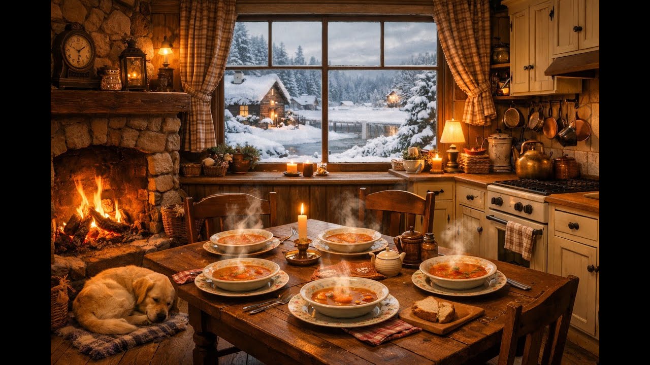 MY GRANDMA’S KITCHEN | Cozy Winter Ambience for Relaxation, Study & Slow Living