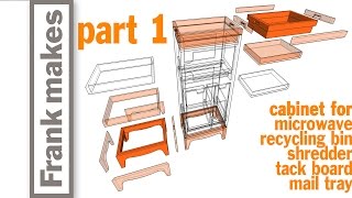 Microwave/Recycling Bin/Shredder/Tack Board/Mail Tray Cabinet - Part 1 of 3