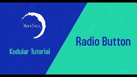 How to use Radio Buttons on Kodular