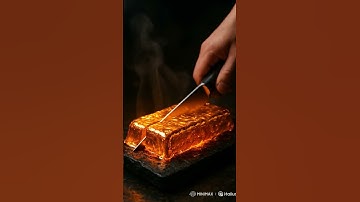 Cutting of hot golden piece.ASMR videos.#viral #shorts