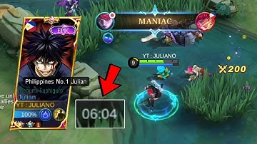 TOP GLOBAL JULIAN FULL DAMAGE BUILD | 6 MINUTES MANIAC ( INSANE DAMAGE ) MLBB