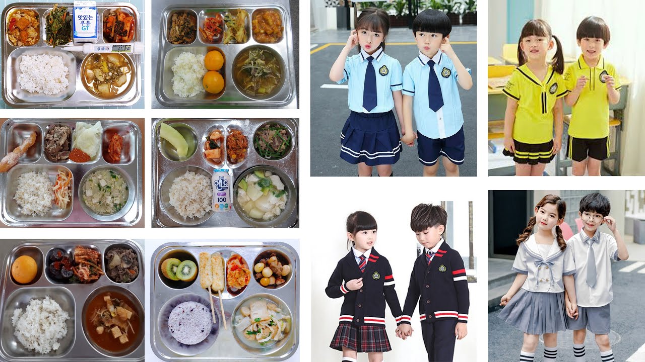 전국 초등학교 교복과 급식메뉴 다 구경하기 (서울에서 제주까지) Viewing all Korean elementary school uniforms and lunch menu