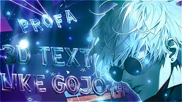 3D TEXT LIKE @GOJO | Free Preset | AFTER MOTION Z[ALIGHT MOTION]