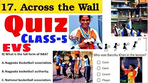 QUIZ / Across The Wall / Class-5 EVS / Extra MCQ Questions answers by KV Teacher