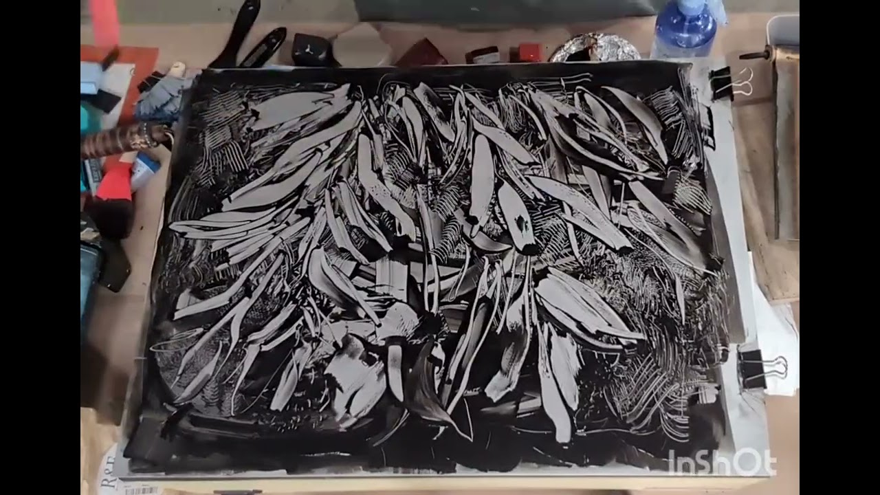 Encaustic Monotype process I