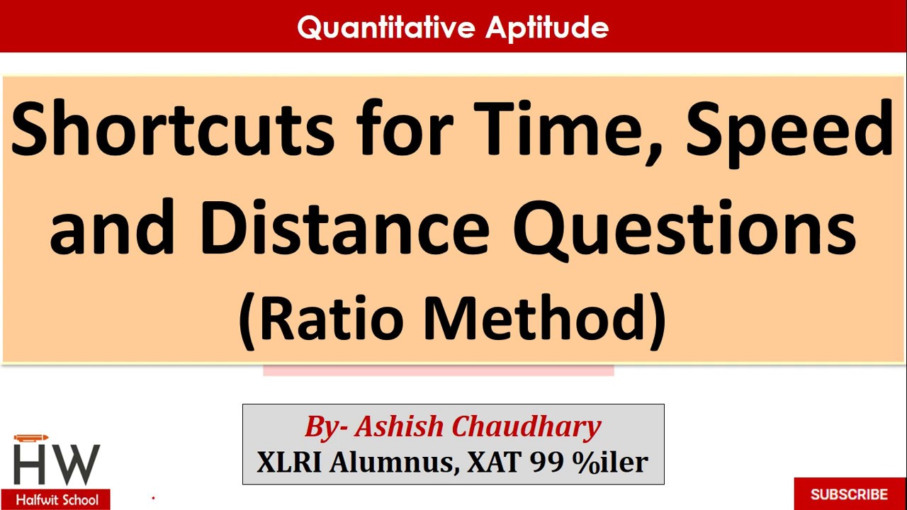Time, speed and distance || Ratio Method || Halfwit School - YouTube
