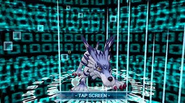 Digimon Links Digivolving Greymon (Blue) Gabumon and Solarmon