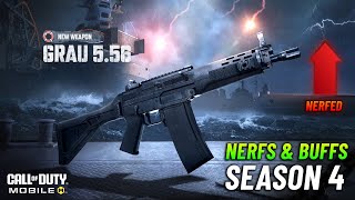 Grau Nerfed - Season 4 Nerfs & Buffs Weapon Balances Patch Notes COD Mobile - CODM