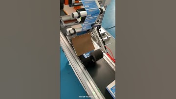 Carton box labeling machine top falt surface label applicator processing video