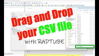 Importing a CSV file into RADTUBE
