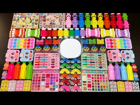 MIXING SLIME WITH CLAY VS MAKEUP VS GLITTER ! Mixing Random Things Into GLOSSY Slime #7606