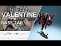 Mneskin  valentine  bass cover  play along tabs and notation