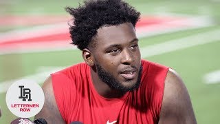 Thayer Munford: Ohio State offensive tackle talks to the media as Buckeyes prepare for Nebraska