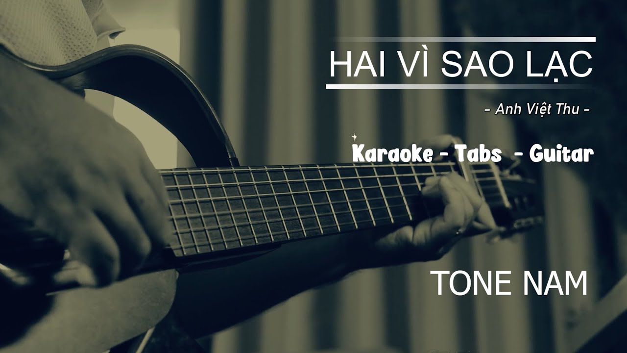 [Karaoke] Hai Vì Sao Lạc | Guitar Beat - Tone Nam #Guitar89