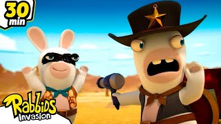 Rabbids Cowboys| RABBIDS INVASION | 30 Min New compilation | Cartoon for kids