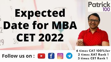 Expected Date for MBA CET 2022 | CET | Patrick Dsouza | 3 times CET Rank 1