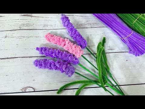 diy lavender flowers tutorial using fuzzy wire! #fyp #fypシ