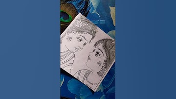 Cute Radha Krishna drawing || part- 2 #shorts #radhakrishna #sketch #art