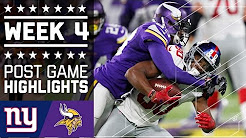 Giants vs. Vikings | NFL Week 4 Game Highlights