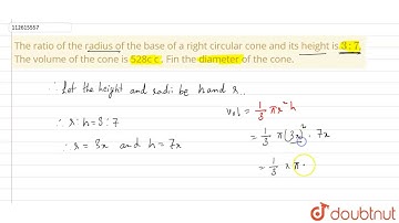 The ratio of the radius of the base of a right circular cone and its height is