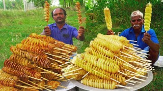 POTATO TWISTER | Potato Spring Roll Recipe | Spiral Fried Potato Tornado | indian street food