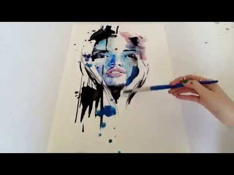 Quick Watercolour Painting Elegant And Colourful Faces