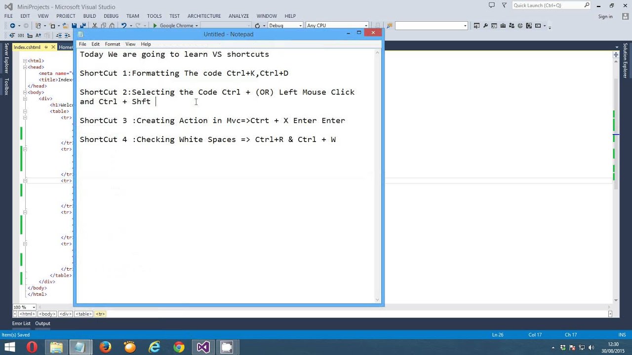 visual studio hotkeys visual studio hotkeys