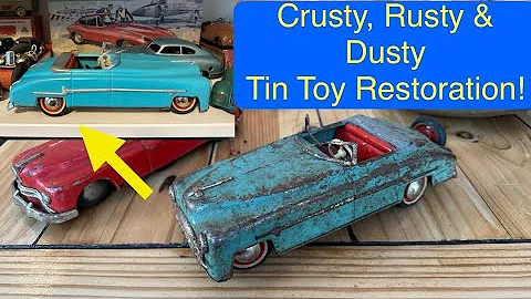Reviving a Vintage Tin Toy Car: From Junkyard to Showpiece!