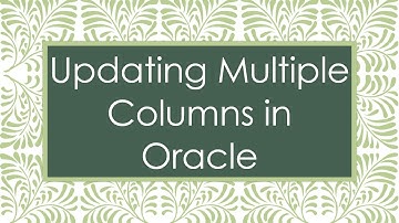 Updating Multiple Columns in Oracle