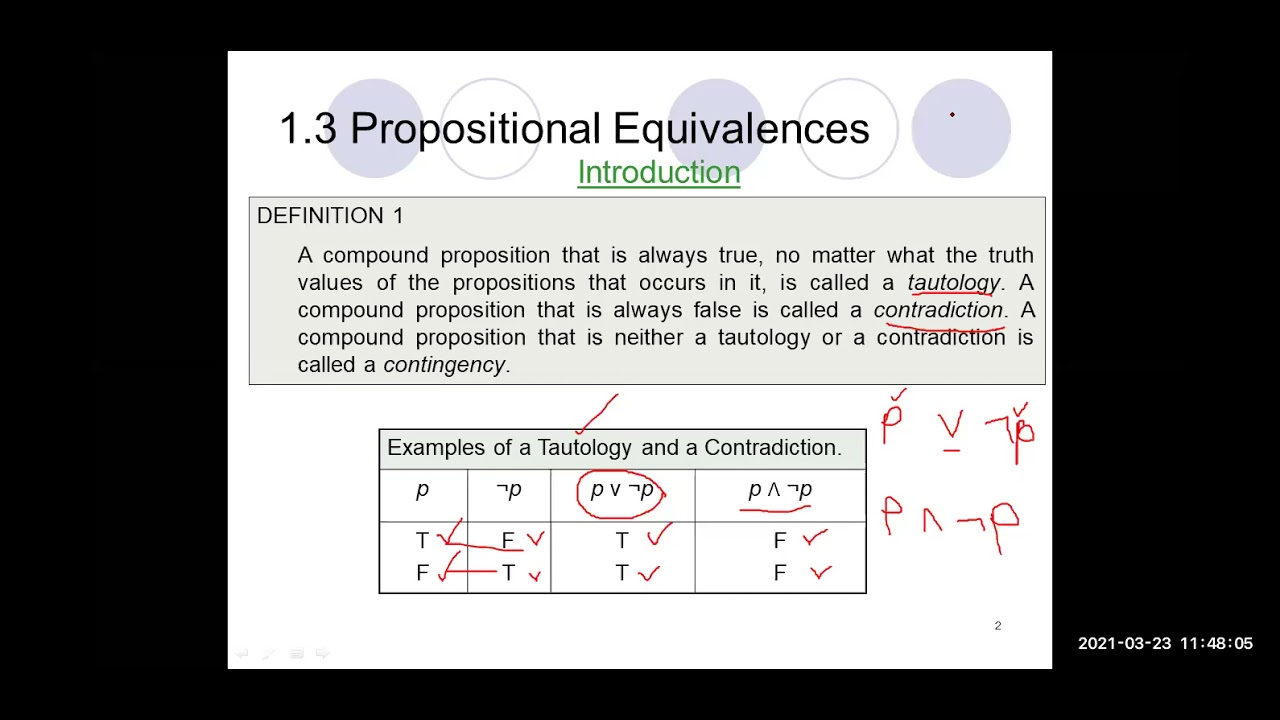 mat 233_ Lecture 3-4 _ Propositional Equivalence - YouTube