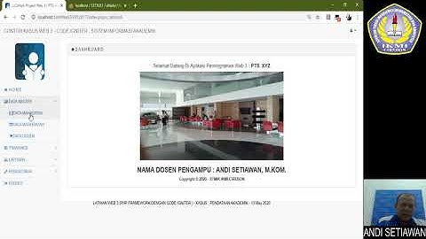 Pertemuan 10. Menampilkan Tabel Mata Kuliah Dengan Code Igniter Dan Modal Bootstrap
