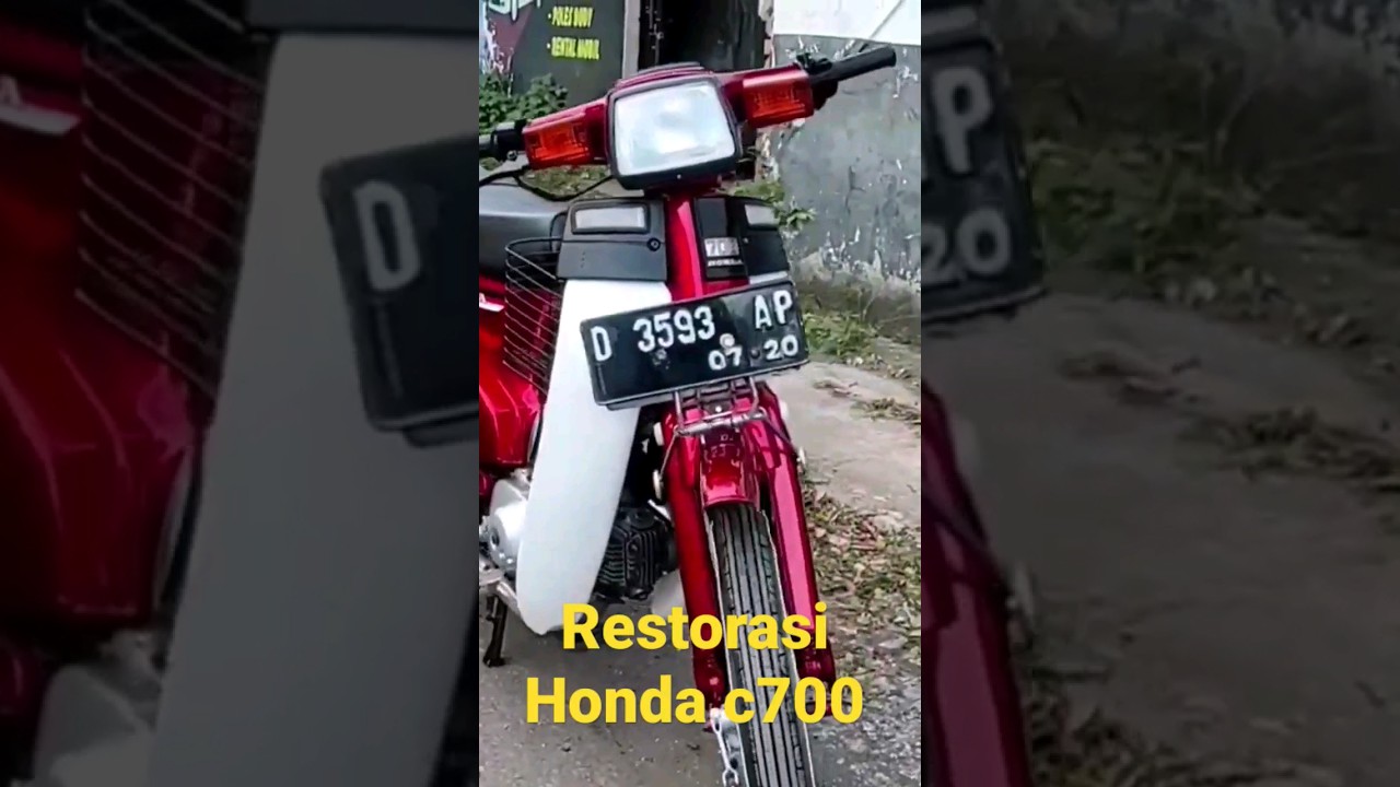 restorasi honda c700 merah candy