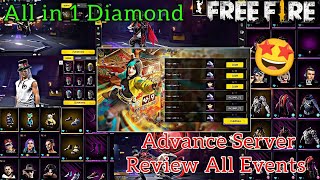 Free Fire Advance Server Review all Events | Buying All Item's from store | Spending All Diamonds 💎