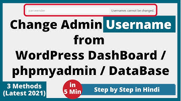 How to Change WordPress Admin Username | Change Username from Dashboard & Phpmyadmin