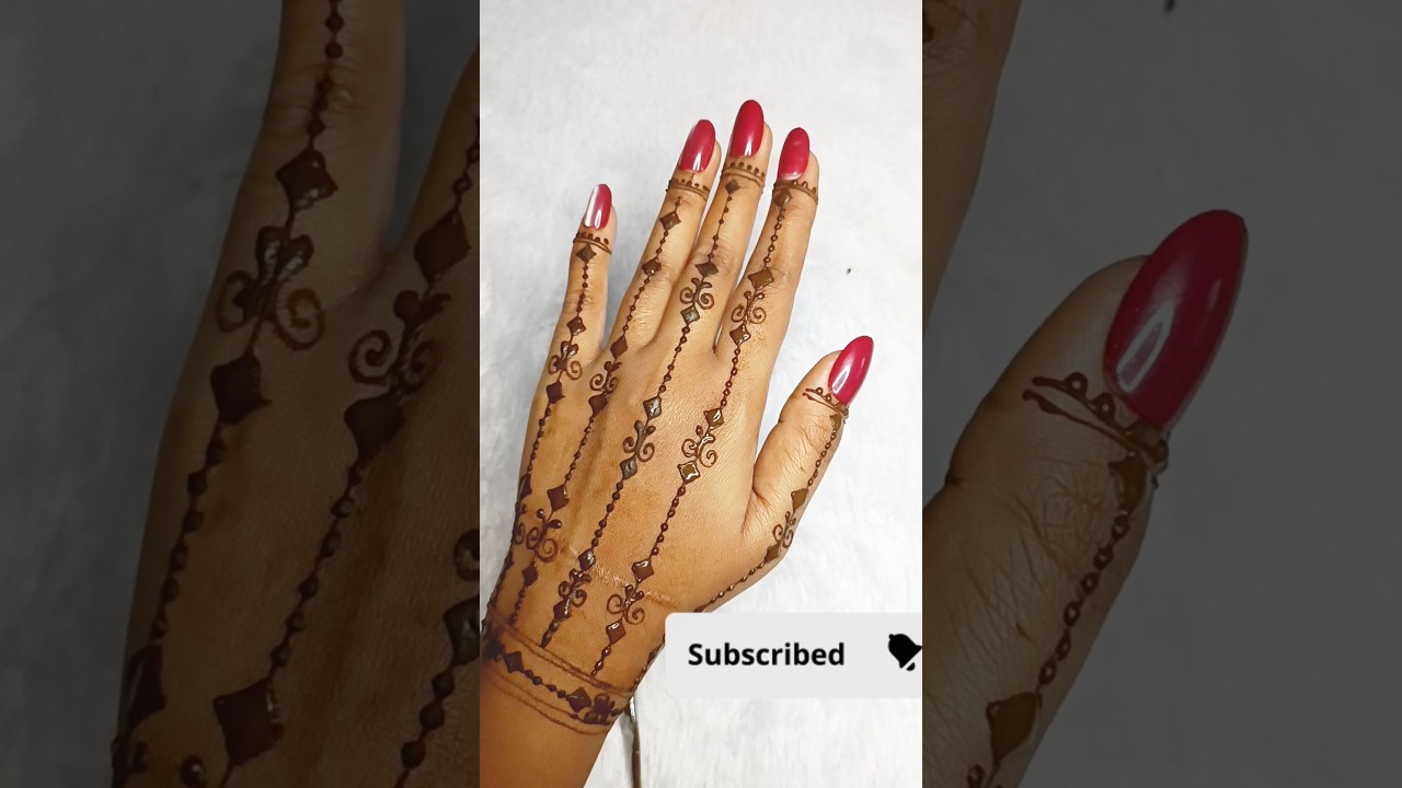 2 Min Back Hand Mehndi Hack | Easy Minimal Design for Rakhi🪢 💗 #viralshorts