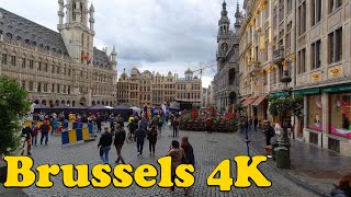 Brussels,  Belgium Walking tour [4K]. And the most beautiful square in the world.