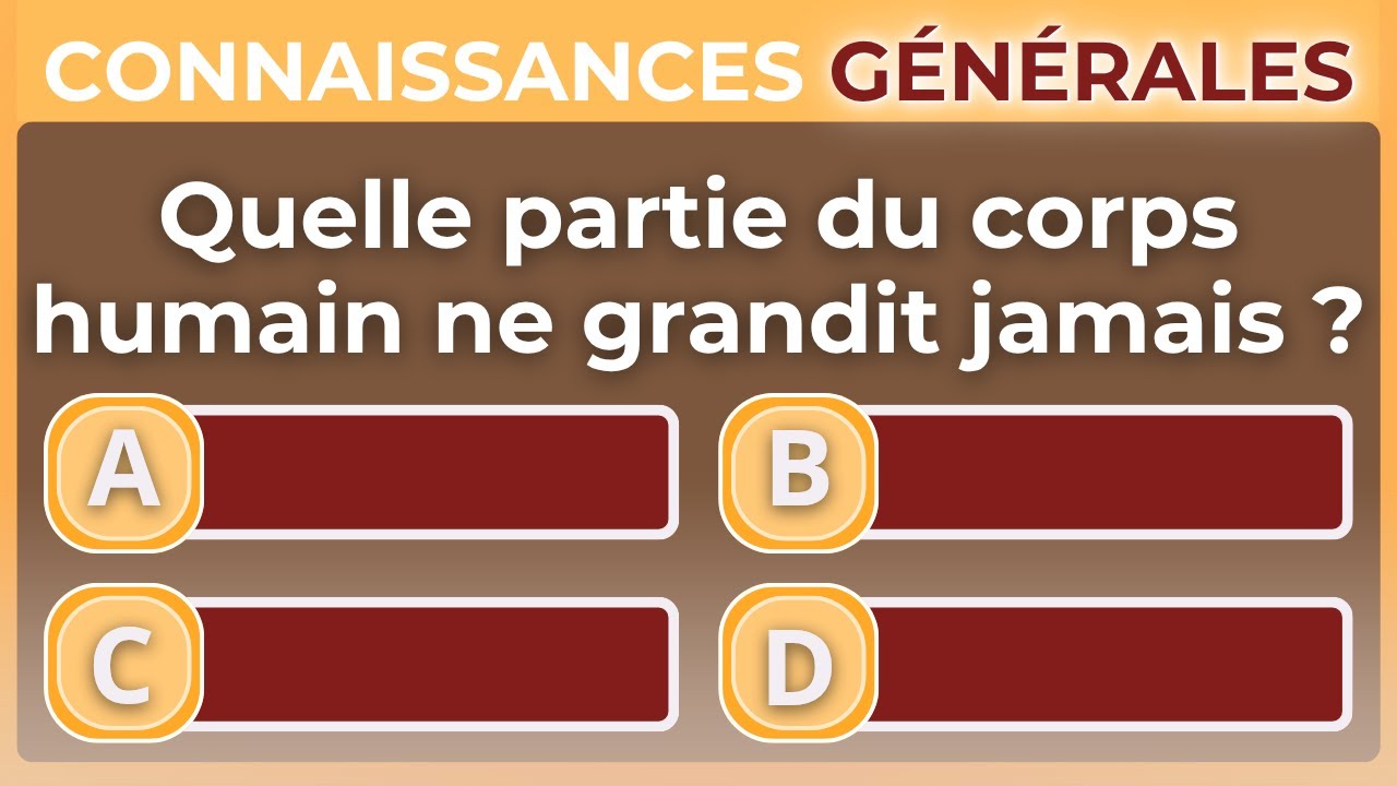 SAUREZ-VOUS RÉPONDRE À PLUS DE LA MOITIÉ ? | QUIZ POUR ESPRITS CURIEUX 135
