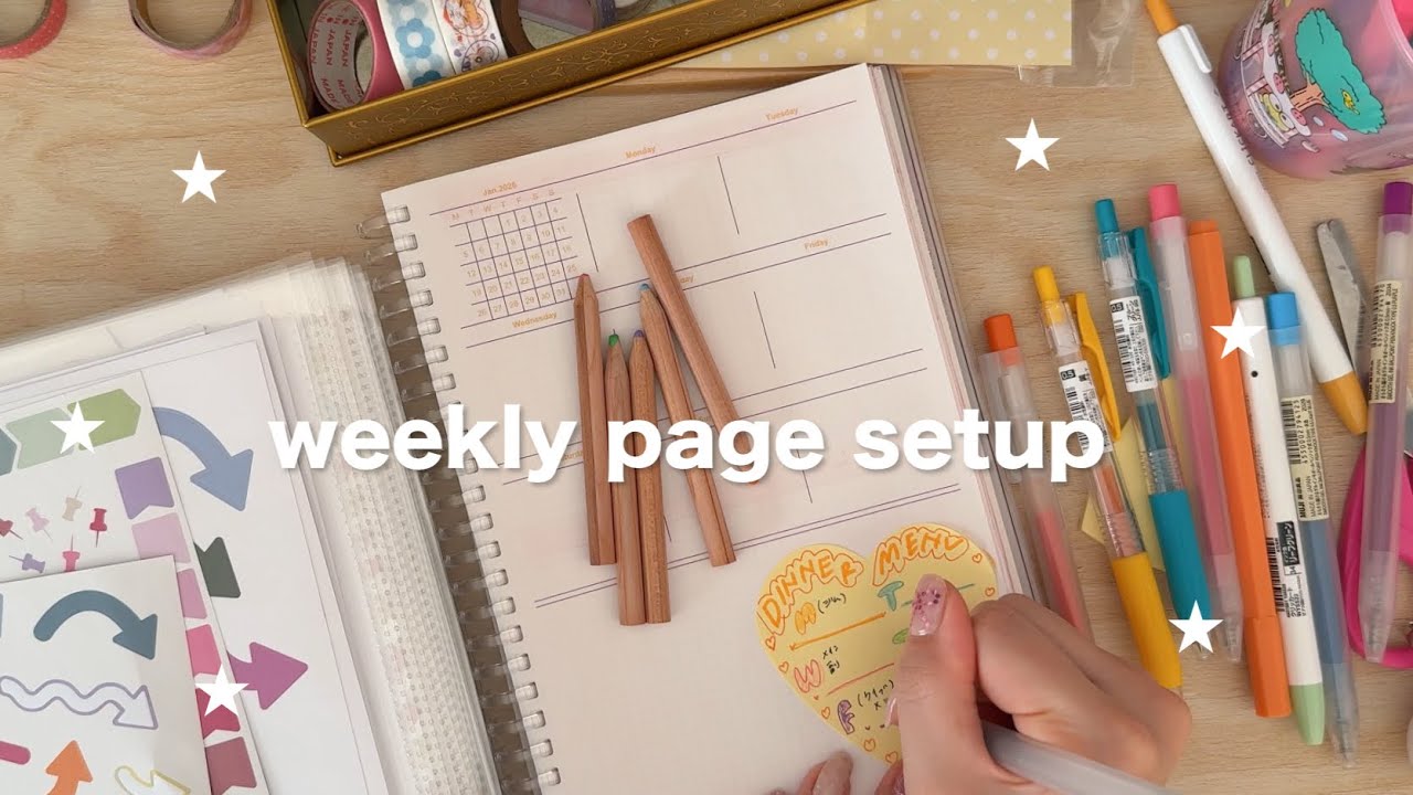 【作業動画】ウィークリーページをセットアップ📖🖋️✨ | BGMなし