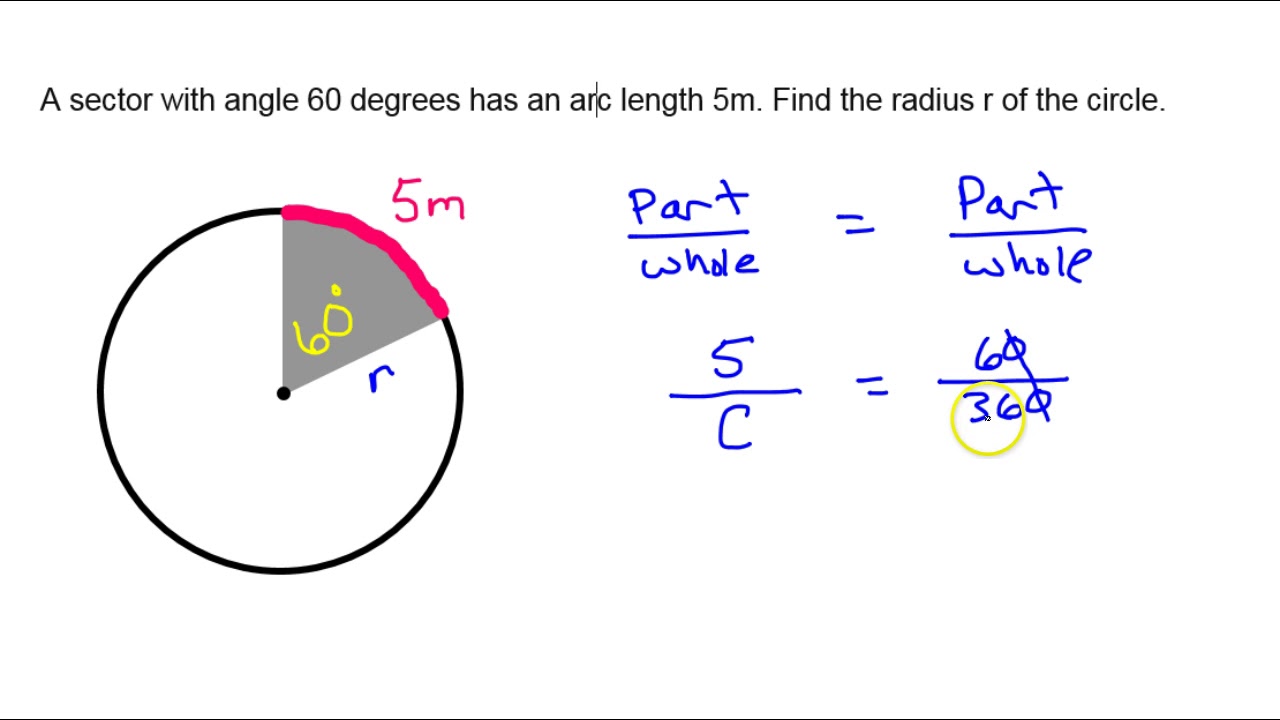 Finding Radius Given Arc Length and Angle Measure