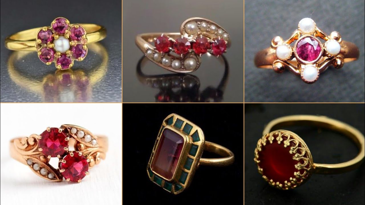 Outstanding Antique Style Ruby Rings Collection With Diamond And Gold