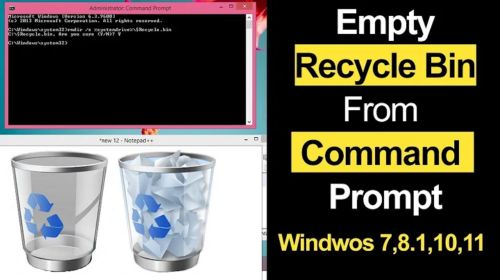 How to empty Recycle Bin from Command Prompt in Windows 7, 8.1,  10, 11? // Smart Enough