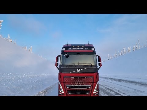 Ледовая переправа.Морозный Якутск.VOLVO FH 540