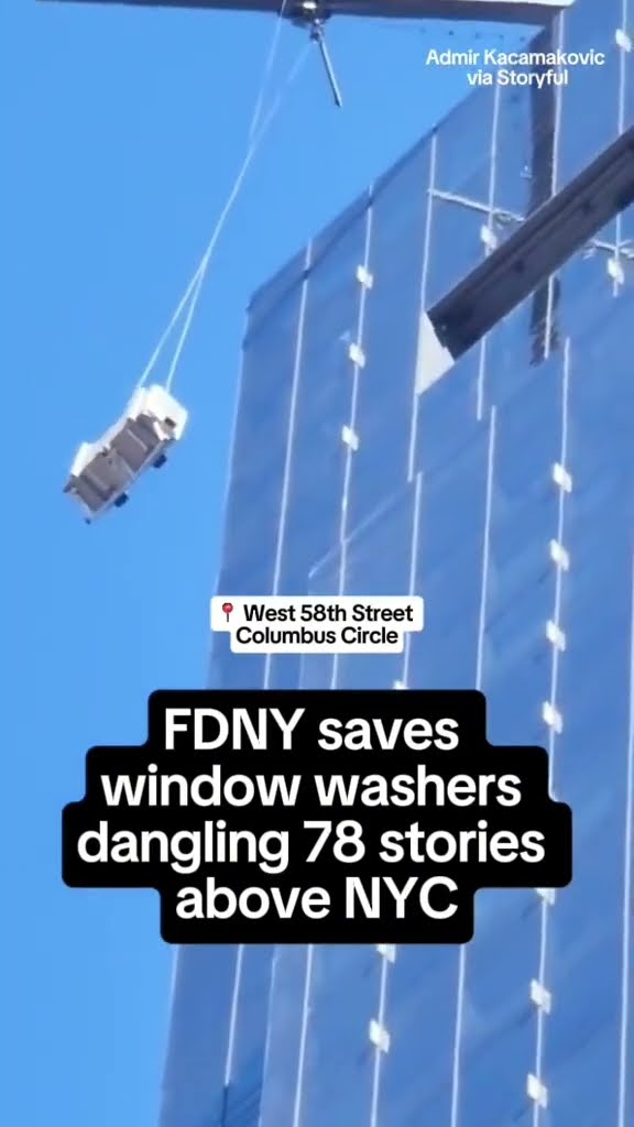 Firefighters save window washers dangling 78 stories above midtown Manhattan #shorts