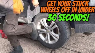 How to Remove a Stuck Wheel  This Wheel is Impossible to get off!! Simple Easy Trick!