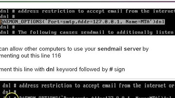 Configuration of sendmail protocol