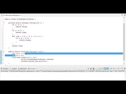 Print all Prime Numbers within Given Range using Java Stream API