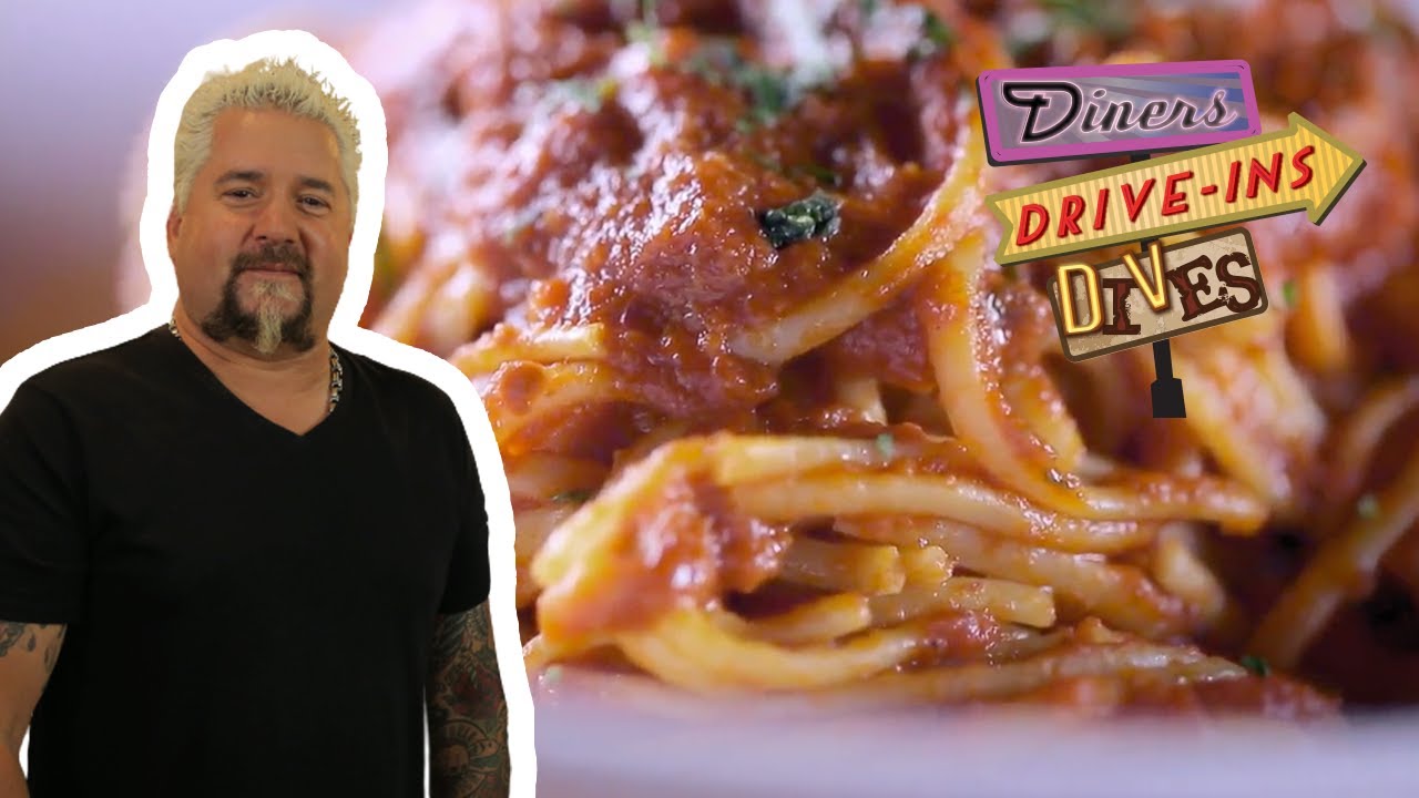 Guy Fieri Eats Linguine with CRAB Gravy | Diners, Drive-ins and Dives with Guy Fieri | Food Network